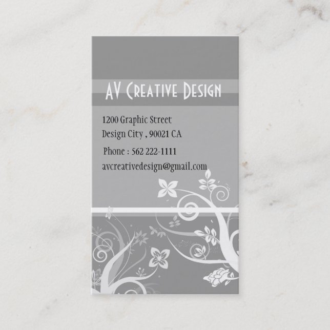 Elegant Swirls - Customized Business Card (Front)