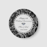 Elegant Swirls Diamonds 10th Wedding Anniversary S Magnet<br><div class="desc">Elegant silver swirls 10th wedding anniversary ornament.</div>