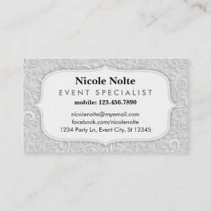Elegant Swirls Event Specialist Business Card
