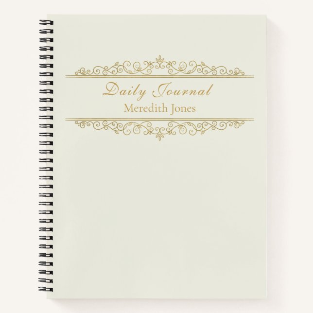 Elegant Swirls Frame Daily Journal/ Notebook (Front)