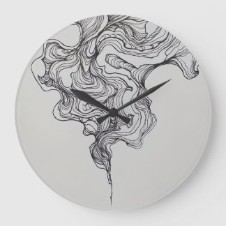 Elegant Swirls Line Art Clock