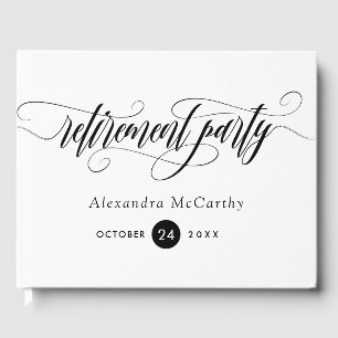 Elegant Swirls Retirement Party Guest Book