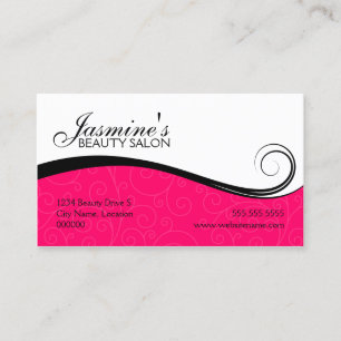 Elegant Swirls Salon Fuchsia Appointment Card
