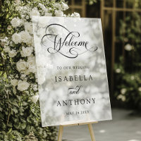 Elegant Swirly Calligraphy Wedding Welcome Frosted