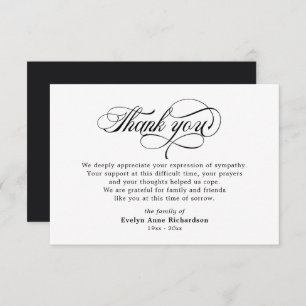 Elegant Sympathy Acknowledgement Script Thank You