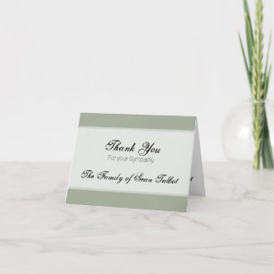 Elegant Sympathy Thank You Choose your colour 1 Card