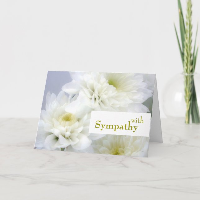 Elegant Sympathy White Flowers Card (Front)