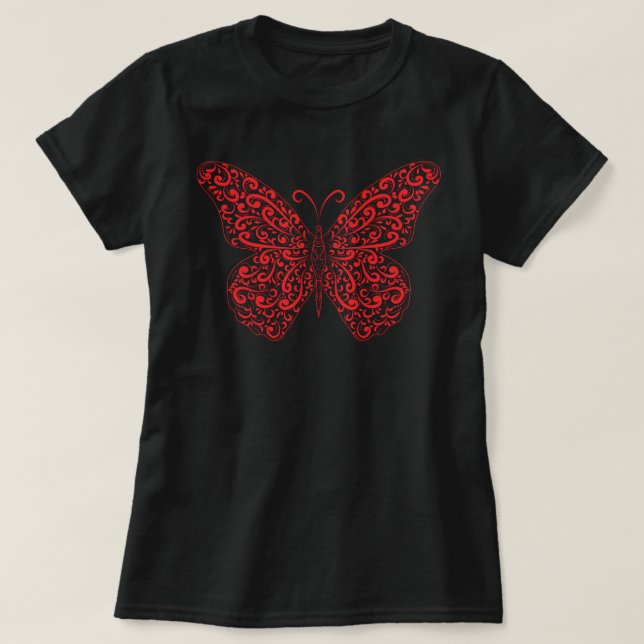 Elégant T-shirt papillon rouge (Design devant)