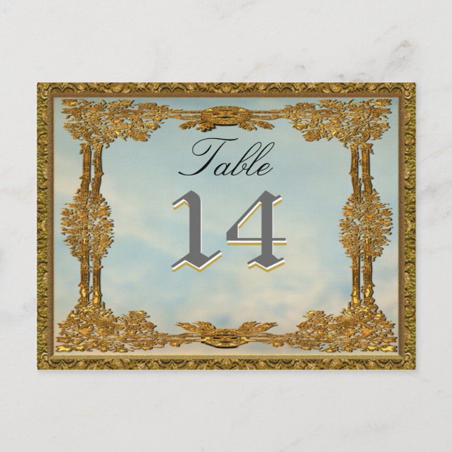 Elegant Table Number Card (Front)