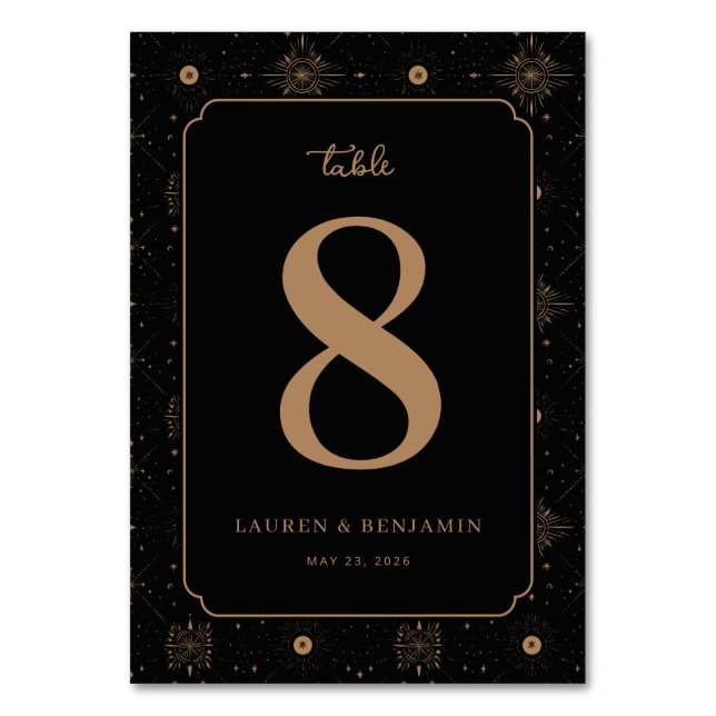 Elegant Table Number Card (Front)