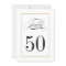 Elegant Table Number Card Solid Gold Border