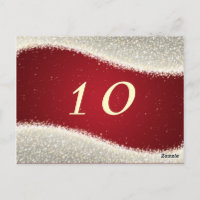 Elegant Table Number Dazzling Sparkles Red