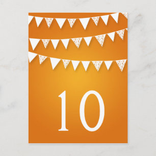 Elegant Table Number  Love Bunting Orange Postcard
