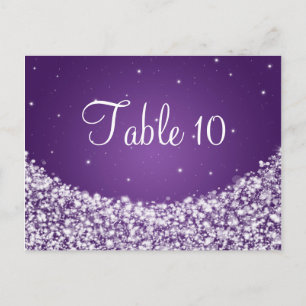 Elegant Table Number Star Sparkle Purple Postcard