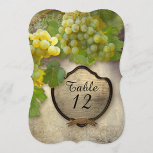Elegant Table Numbers Reception Grapes Vineyard