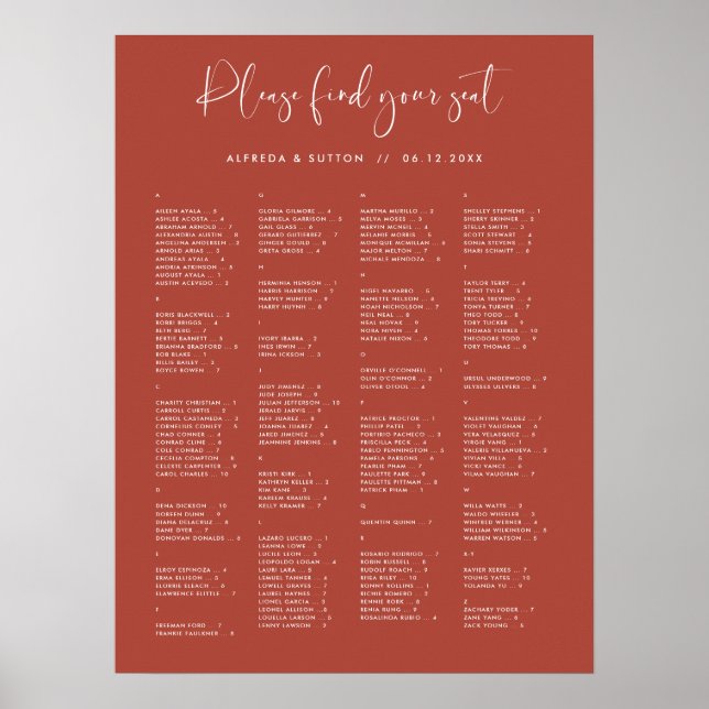 Élégant tableau alphabétique en terre cuite (Devant)