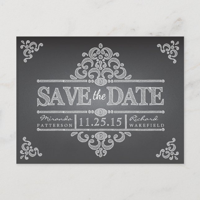 Élégant tableau de bord Enregistrer la date Carte  (Devant)