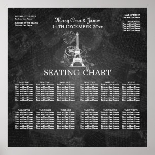 Élégant tableau de mariage Paris Noir