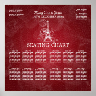 Élégant tableau de mariage Paris Rouge