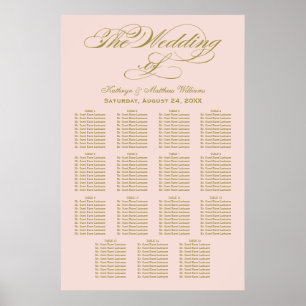 Élégant tableau de sièges Mariage de calligraphie 