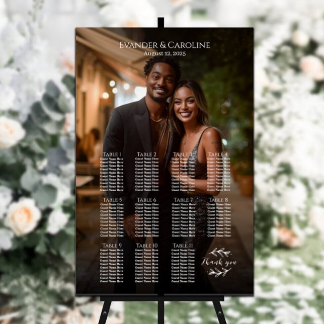 Élégant tableau de sièges mariage photo 11 tables (Créateur téléchargé)