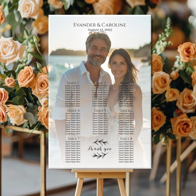 Elégant tableau de sièges mariage photo 8 tables (Créateur téléchargé)
