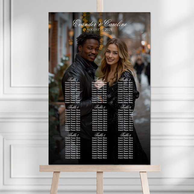 Élégant tableau de sièges mariage photo 9 tableaux (Créateur téléchargé)