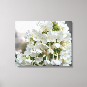 Élégant tableau sur toile de fleurs d'hortensia bl