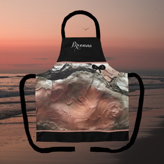 Elégant tablier en marbre d'argent de mauve monogr (Créateur téléchargé)