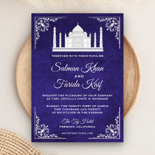Elégant Taj Mahal Royal Purple Faire-part de maria