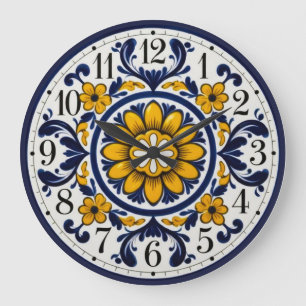 Elegant Talavera Numbered Clock