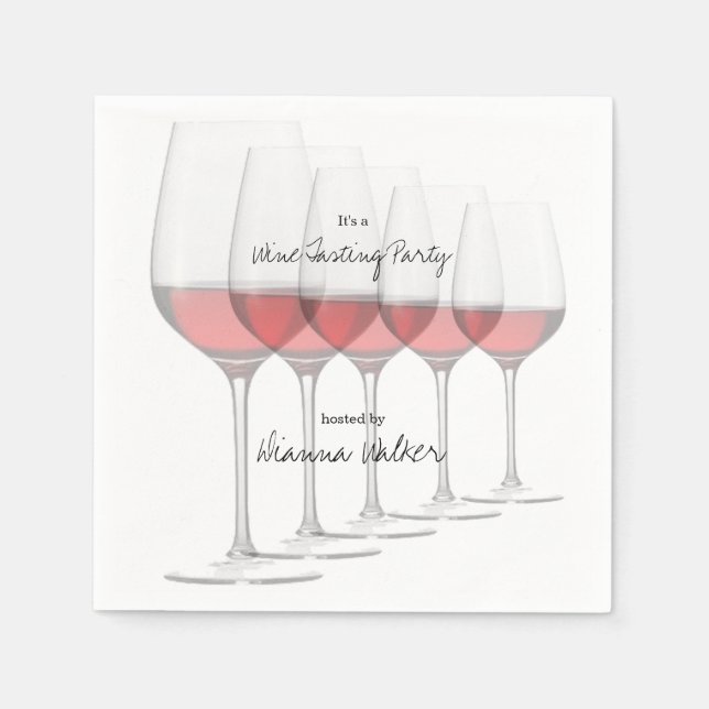 Elegant Tall Red Wine Glasses Napkin (Front)