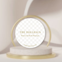 Elegant Tan Chequered Gold Boutique Event Display