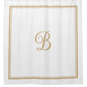 Elegant Tan Double Border Script Monogram