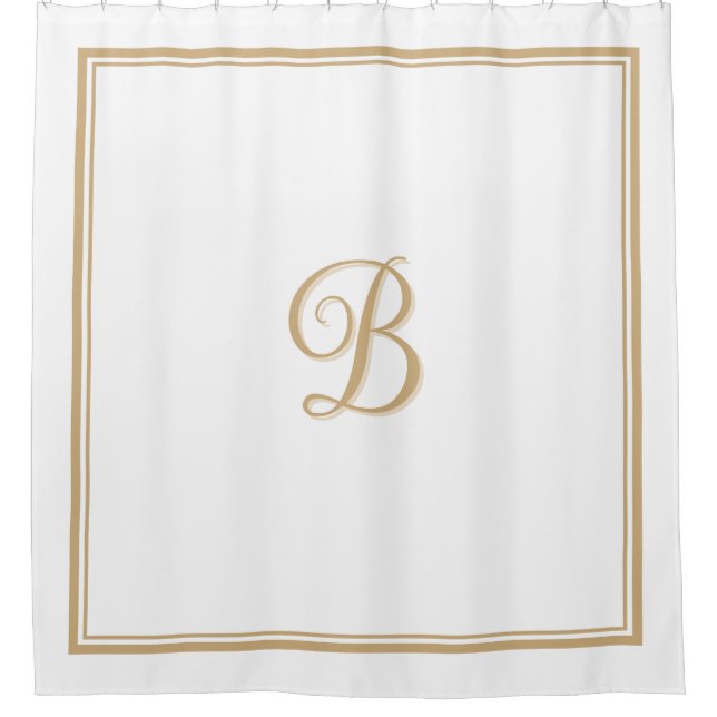 Elegant Tan Double Border Script Monogram  (Front)