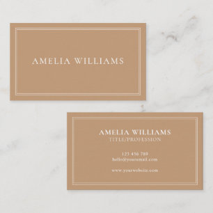 Elegant Tan Minimalist Professional Business Card