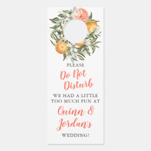 Elegant Tangerine Citrus Wedding   Double Sided Door Hanger
