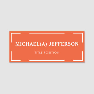 Elegant Tangerine Orange Fashion Trend Colour: Chi Name Tag