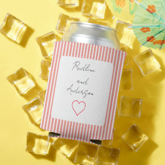 Elegant Tangerine Wedding Can Cooler
