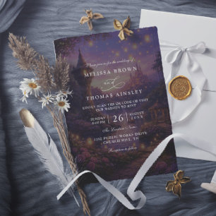 Elegant Tangled Lanterns Budget QR Code Wedding Invitation