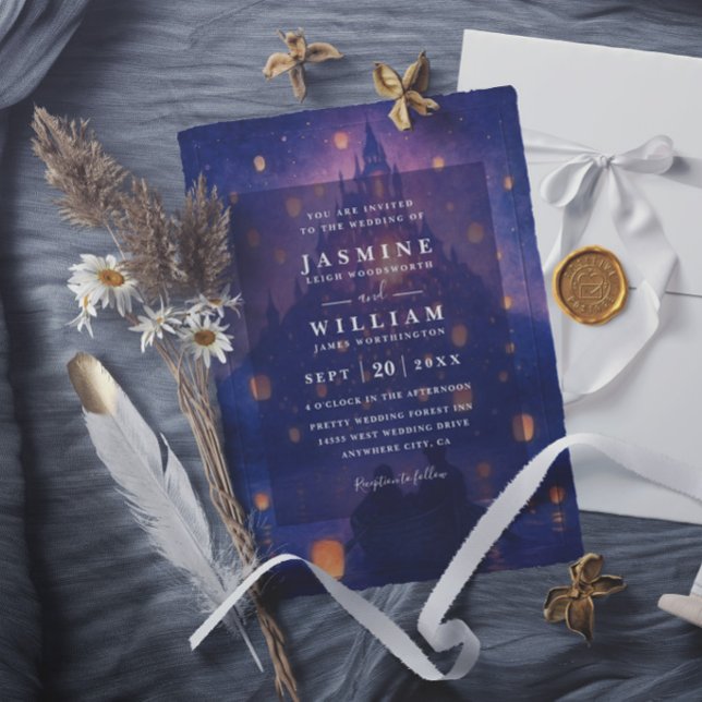 Elegant Tangled Lanterns Modern Chic Wedding Invitation (Creator Uploaded)