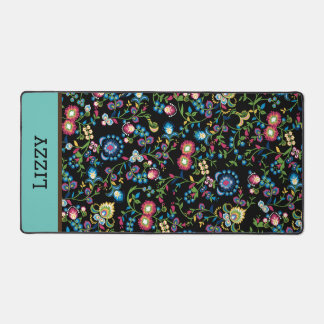 Élégant Tapis de bureau floral coloré brillant