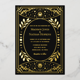 Elegant Tarot Gothic Wedding Foil Invitation