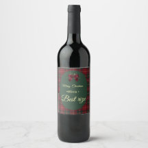 Elegant Tartan Plaid Christmas Holiday Party Wine