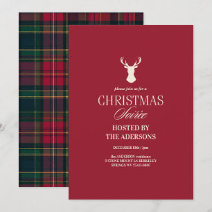 Elegant Tartan Plaid Christmas Party Invitation