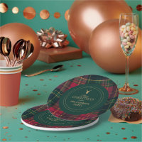 Elegant Tartan Plaid Merry Christmas Family Name