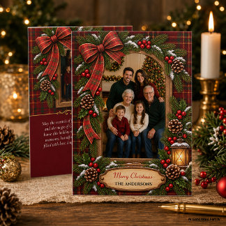 Elegant Tartan Plaid Photo Christmas | Holiday Card