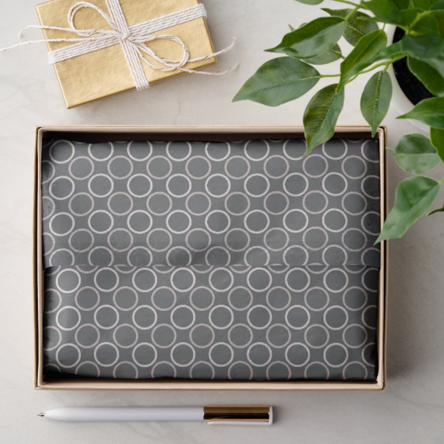 Elegant Taupe Circle Pattern Tissue Paper (Gift)
