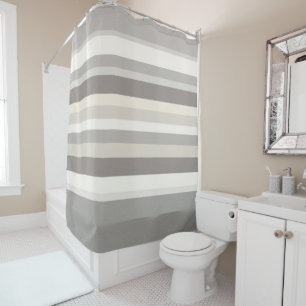 Elegant Taupe Cream and Grey striped farmhouse
