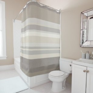 Elegant Taupe Cream and Grey striped farmhouse